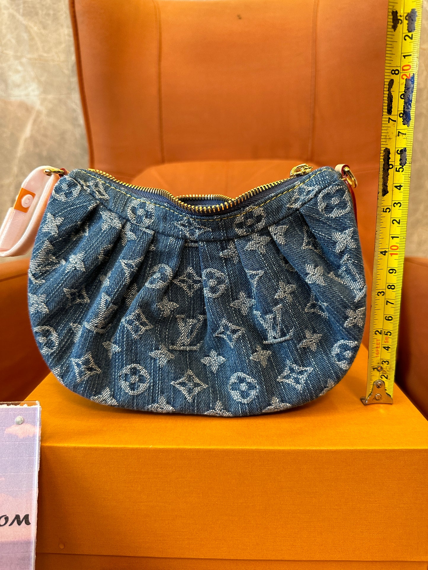 Louis Vuitton Denim Monogram Mini Hobo Bag with Detachable Strap