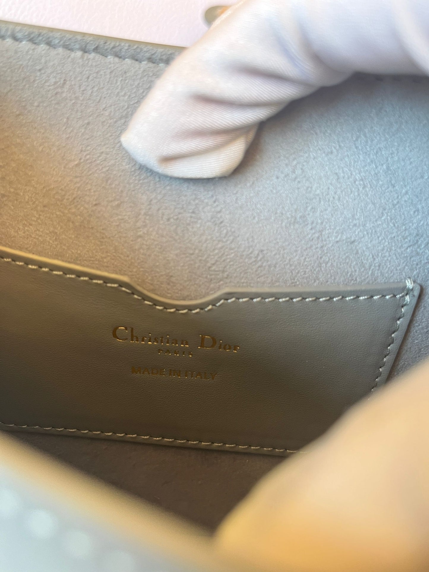 Christian Dior small Bobby bag Gray leather
