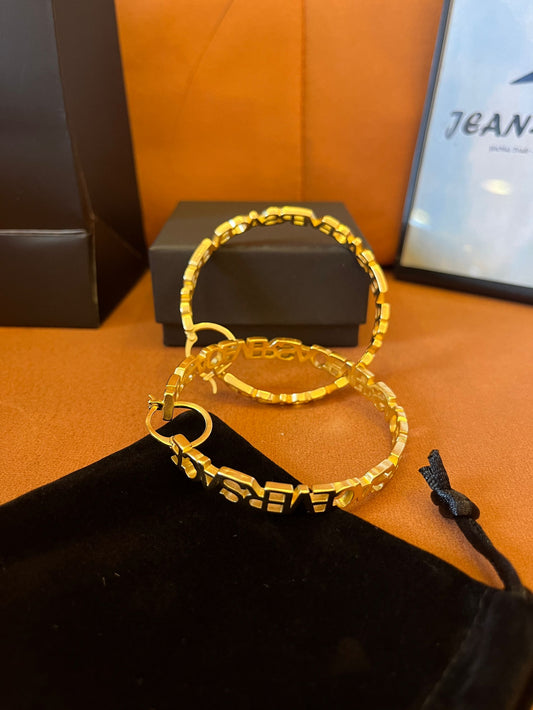 Versace vintage lettering earrings trendy large