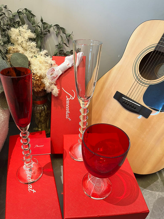 Baccarat VEGA Star Series Short-Stem Champagne Glass Red