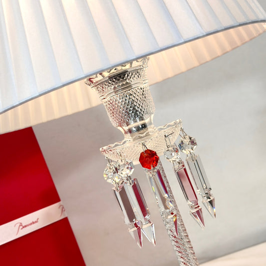 Baccarat Torch Table Lamp - White Crystal and Metal Fusion