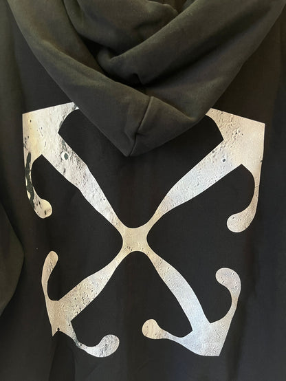 Moletom com capuz e zíper fino Caravag Arrow Off-White estilo masculino