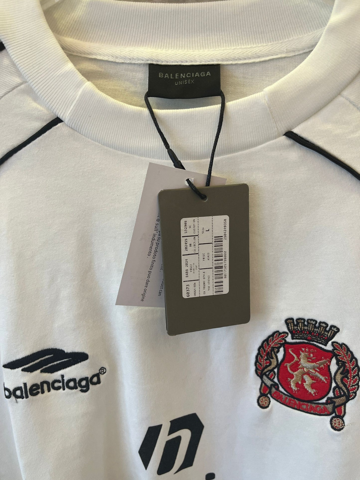 Maillot de football à manches longues blanc Balenciaga "Tokyo"