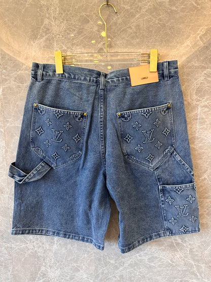 Shorts vaqueros con relieve de Louis Vuitton para unisex