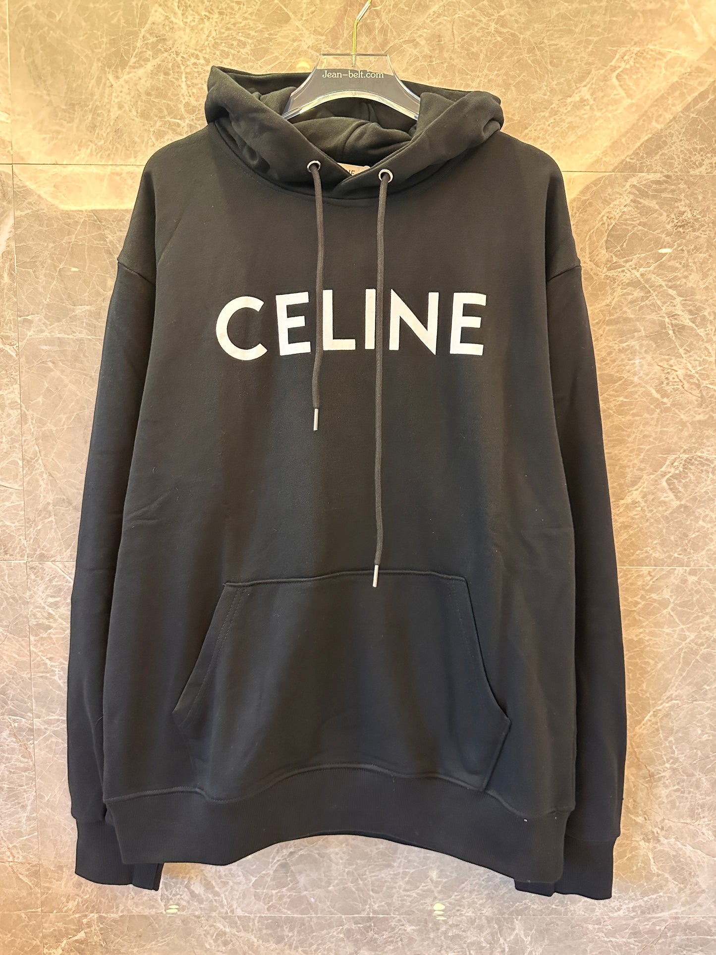 Sweat à capuche Celine en coton polaire noir