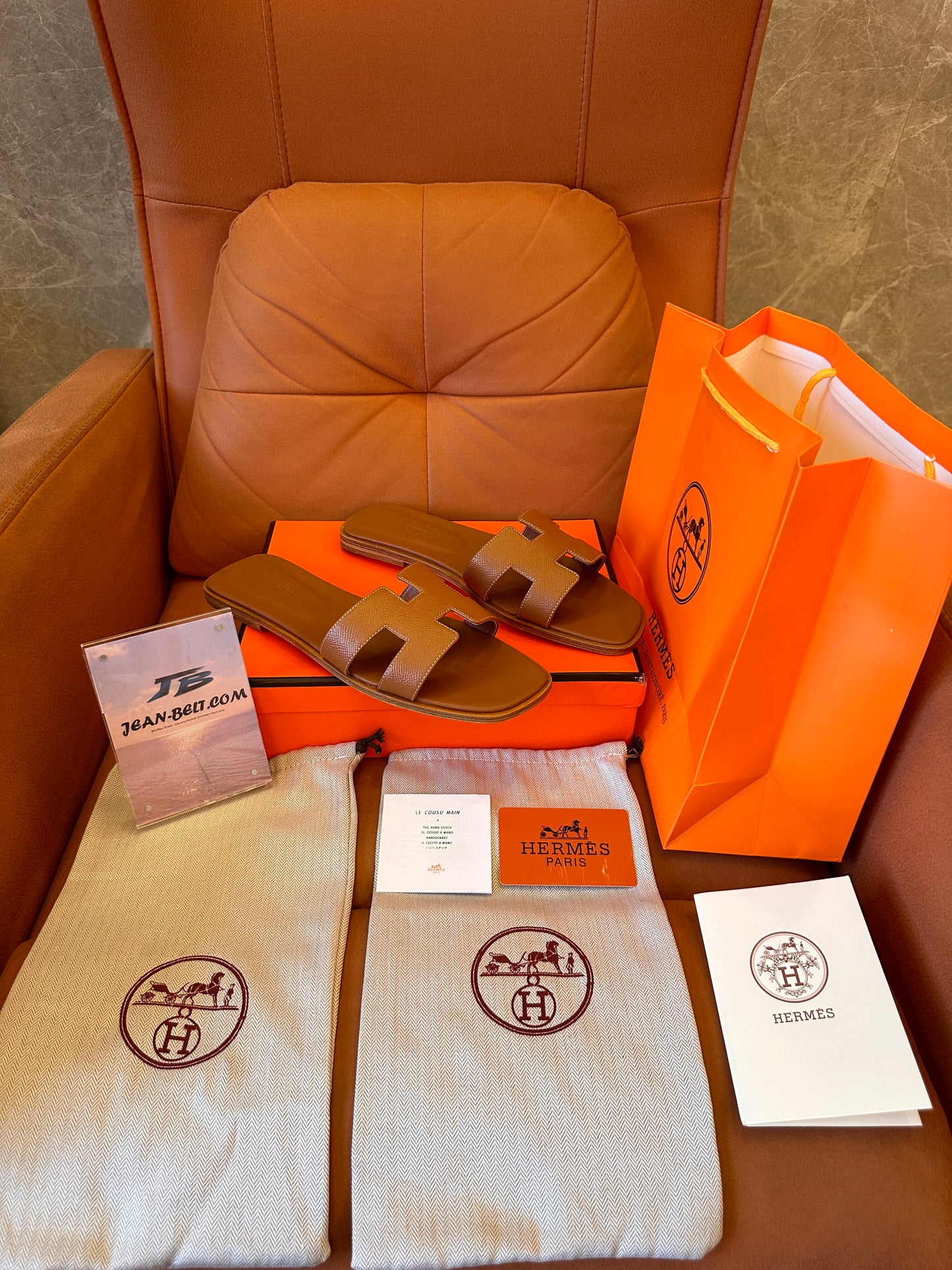 Sandales Hermès orans marron