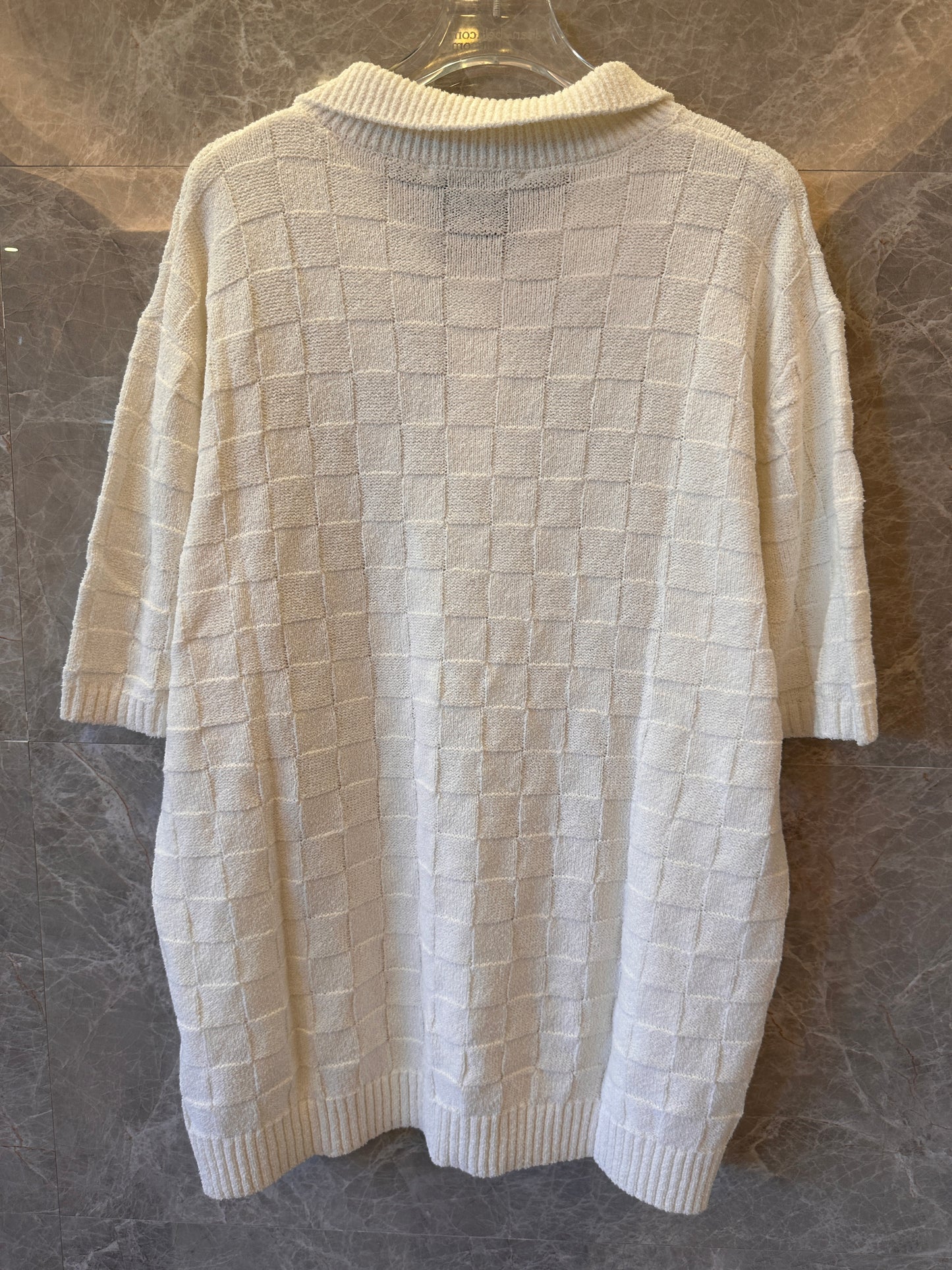 Polo en coton mélangé à côtes Casablanca blanc pour hommes