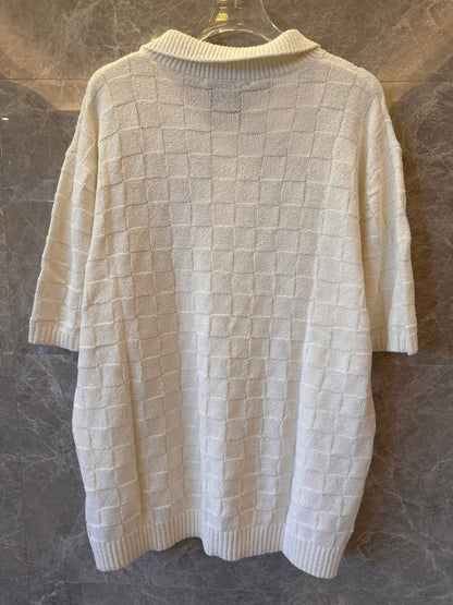 Polo en coton mélangé à côtes Casablanca blanc pour hommes