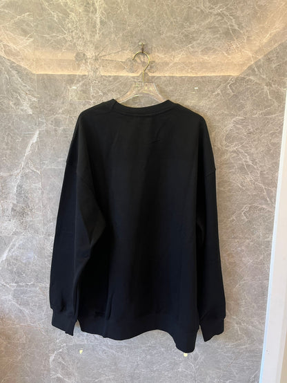 Sweat-shirt à col rond usé et lavé avec logo Lock Balenciaga