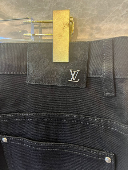 Calça jeans estampada de corrida Louis Vuitton