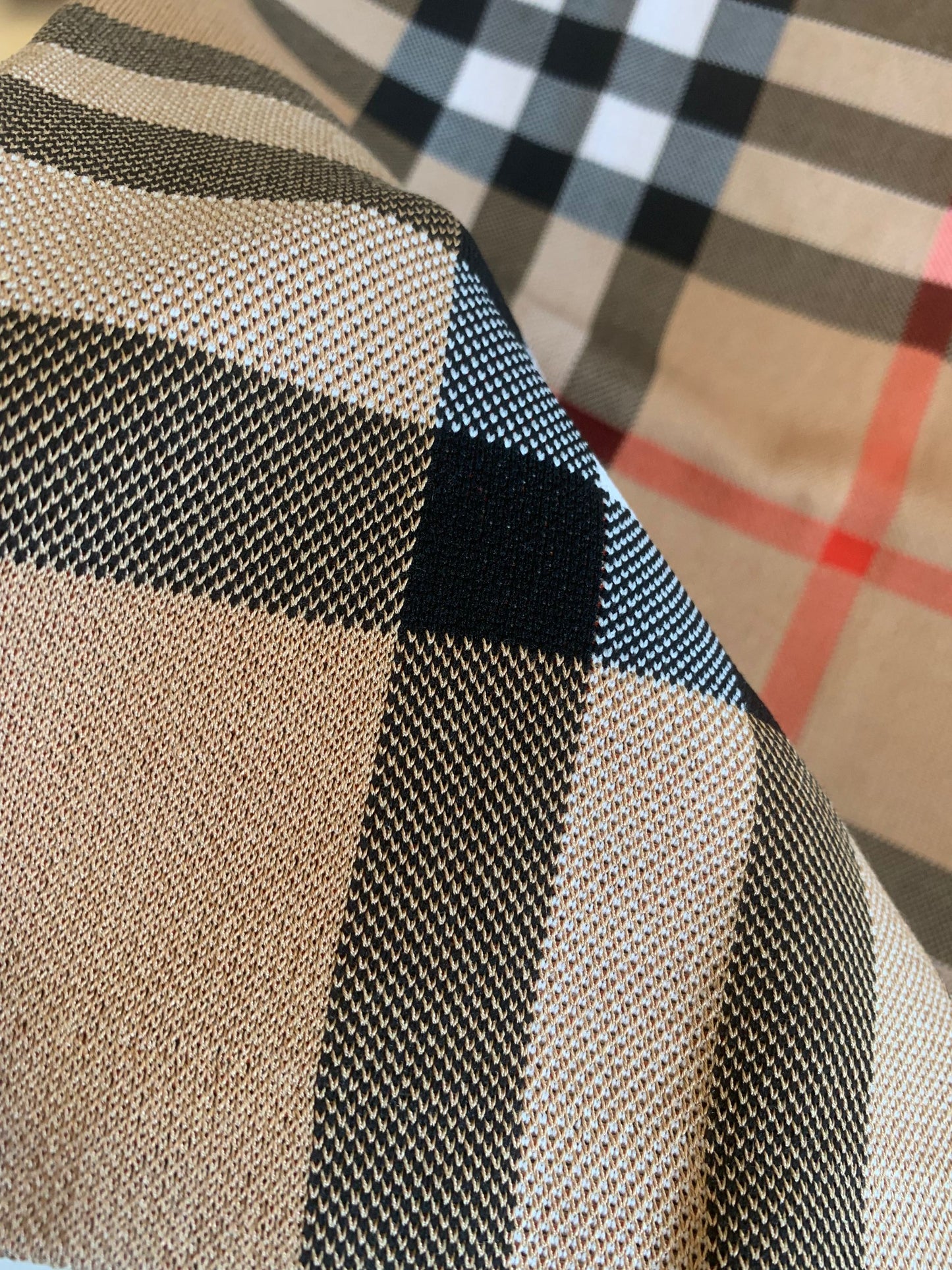 Burberry Checked Short-Sleeve Knit Top