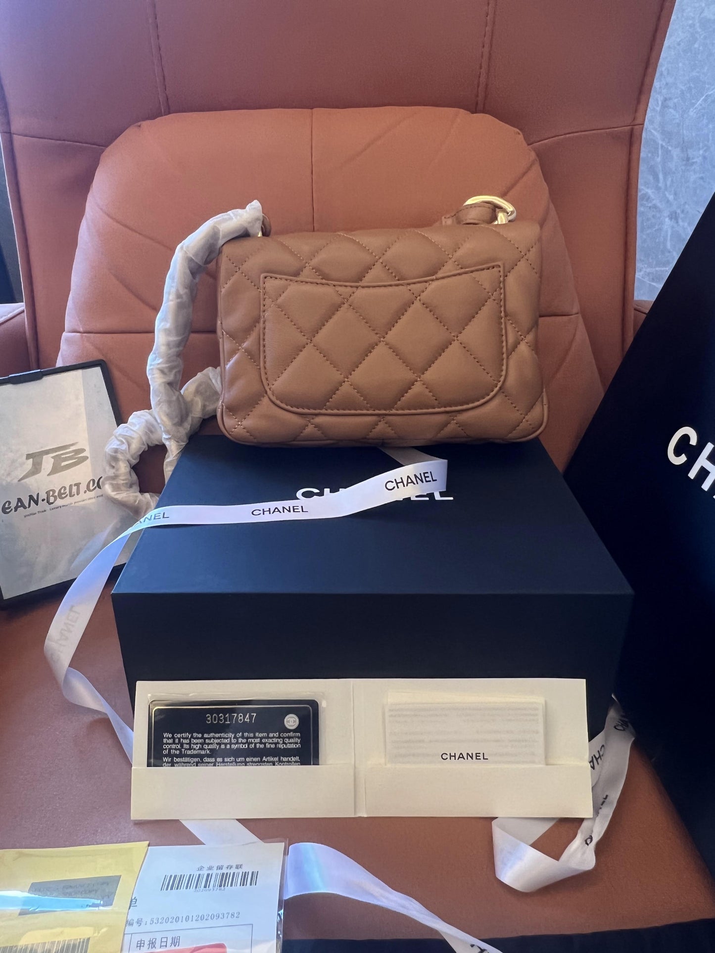 Bolsa Chanel CF Classic Flap Mini Marrom