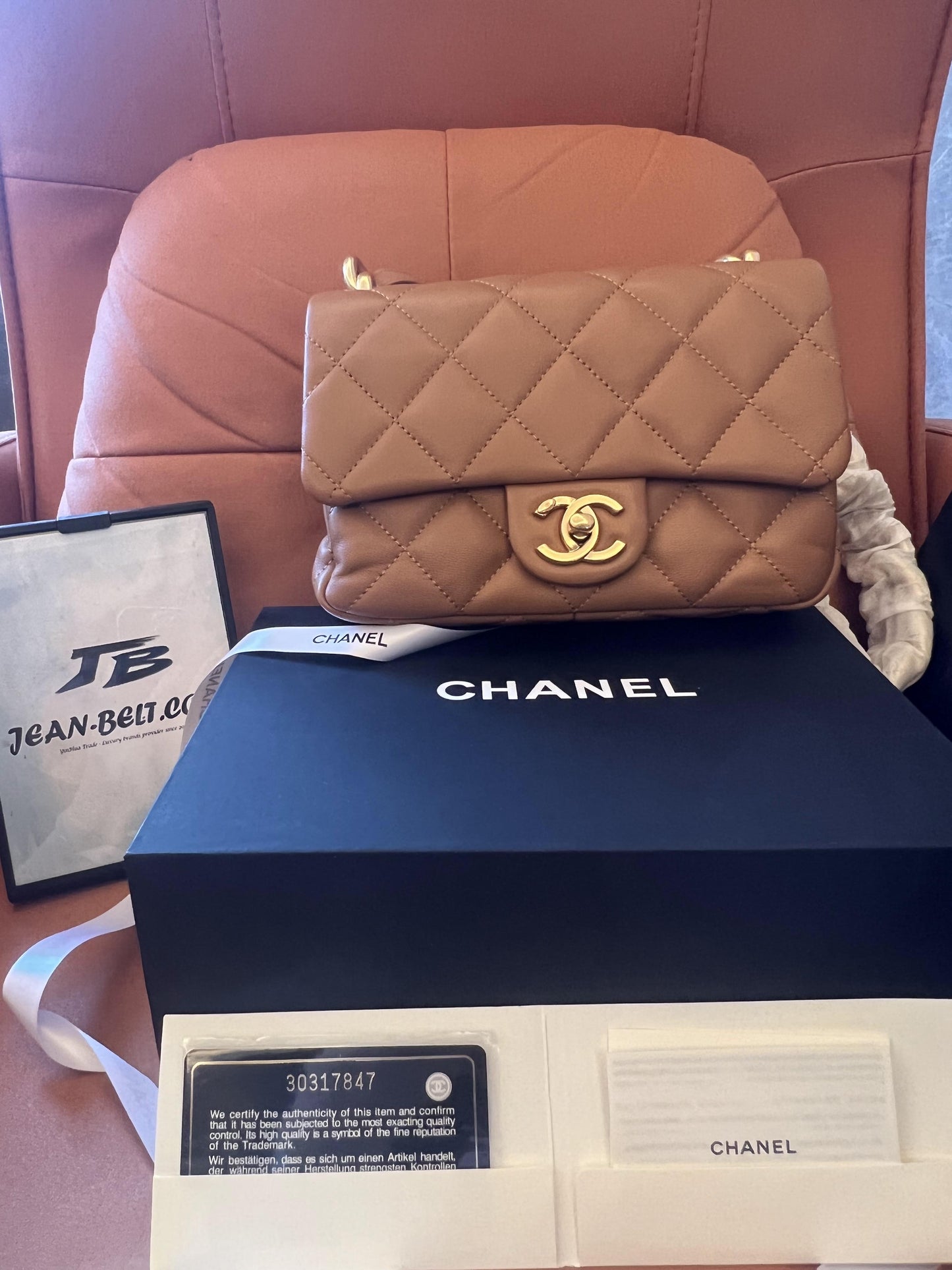Bolsa Chanel CF Classic Flap Mini Marrom
