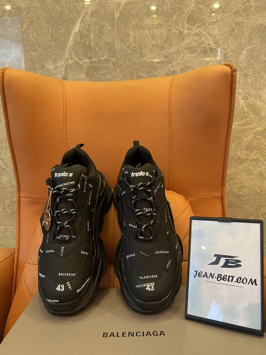 Balenciaga Triple S Black Chunky Sneakers Shoes
