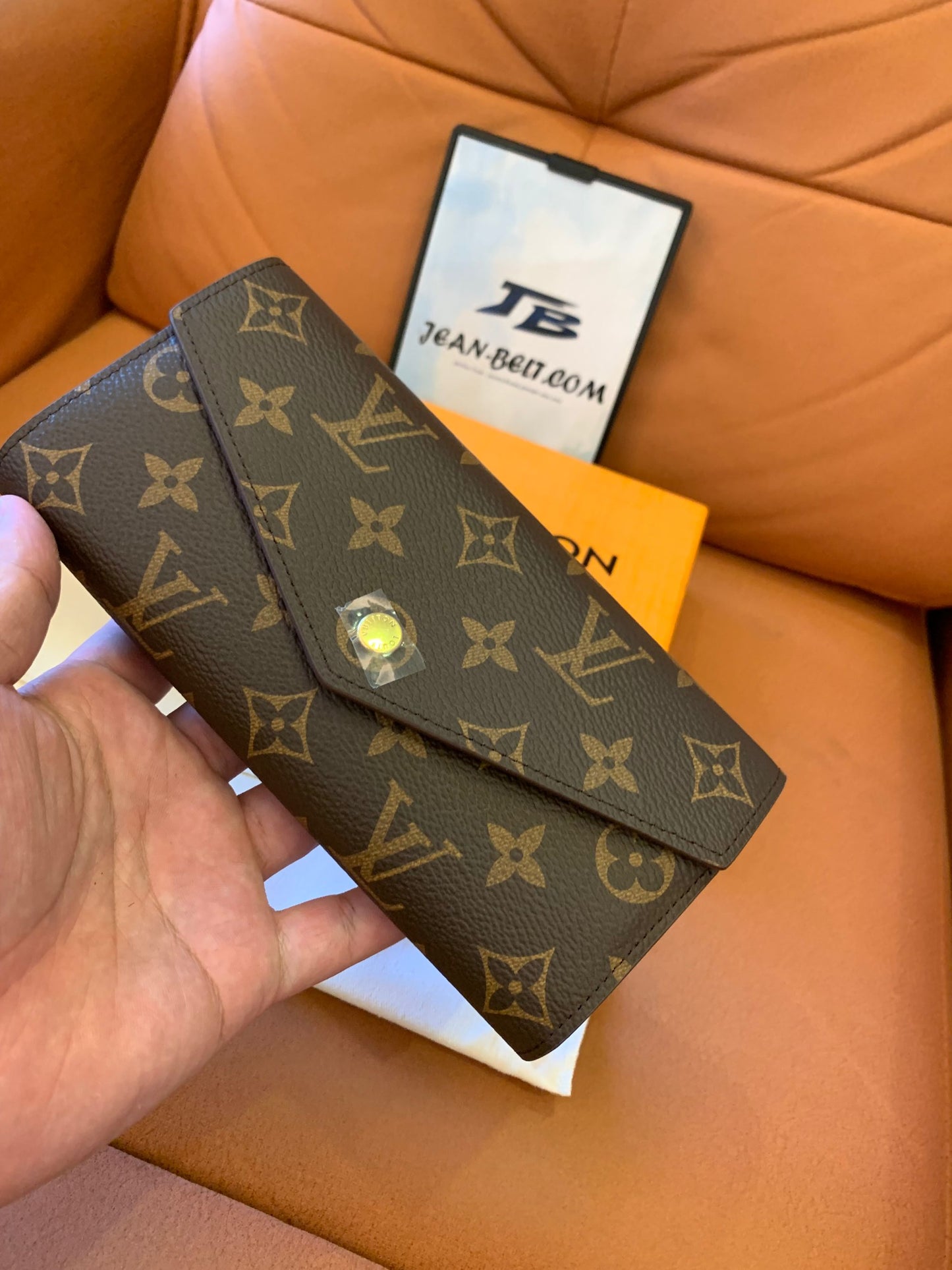 Louis Vuitton monogram canvas wallet with envelope flap