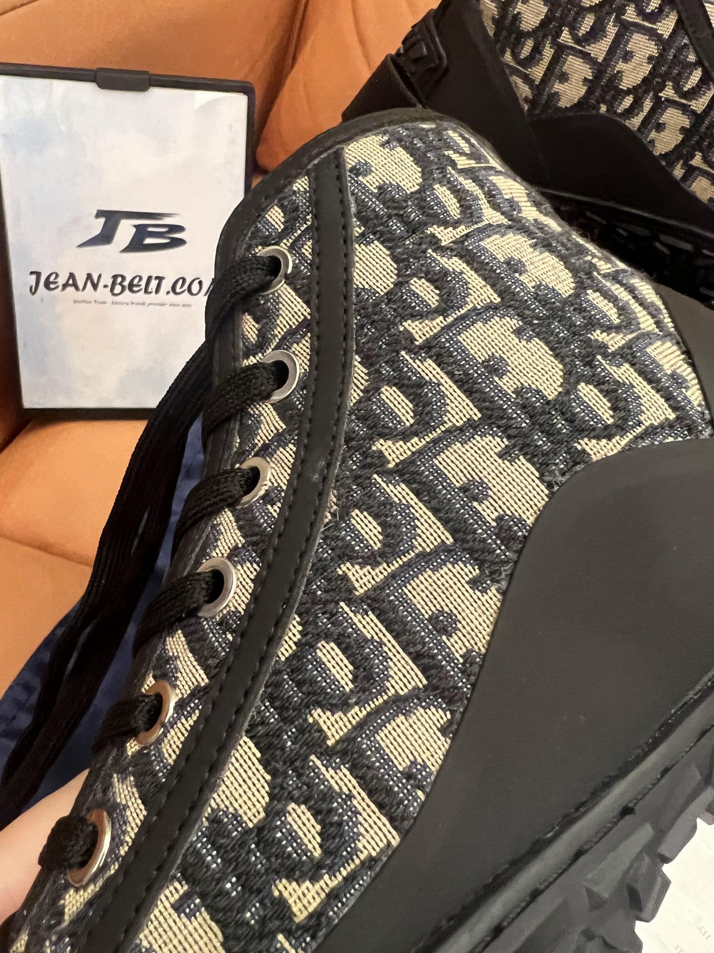 Botines Diorizon de lona oblicua y goma negra/gris de Dior