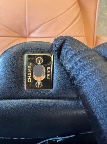 Chanel cf Classic Flap Bag Black Gold