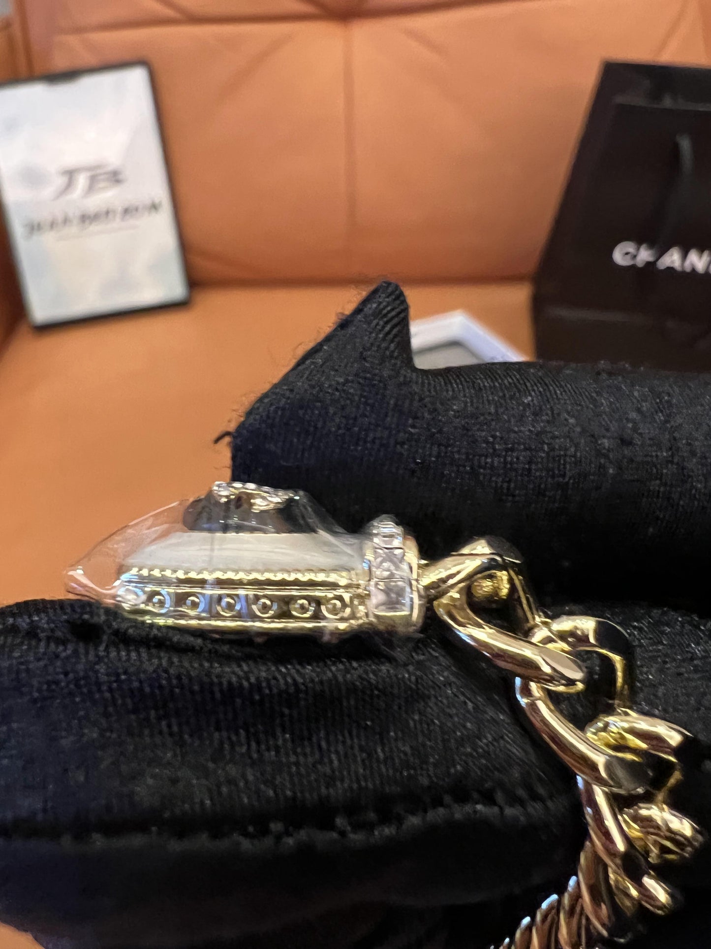 Chanel Gold Chain Necklace with Lipstick and Perfume Charms