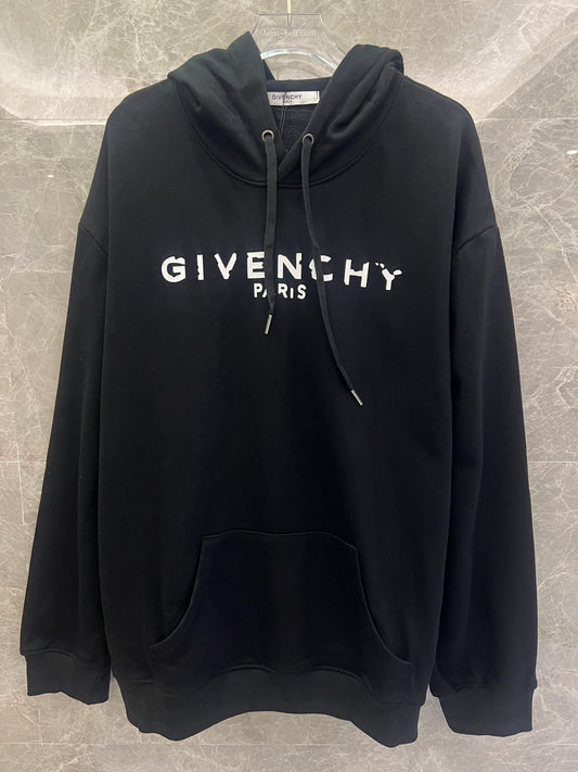 Sudadera negra Givenchy Paris con diseño de logotipo icónico