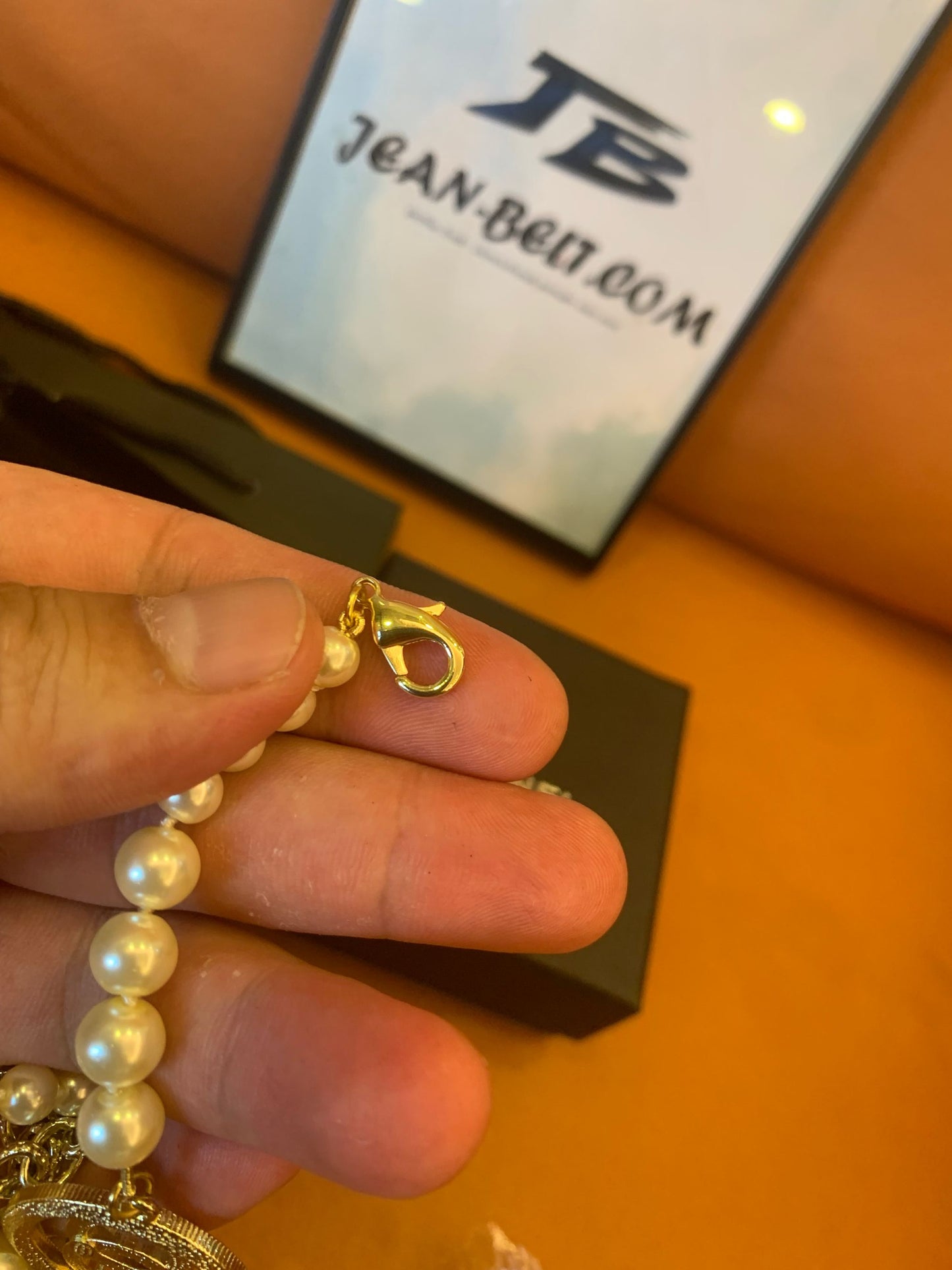 Chanel Pearl Bracelet with CC Crystal Pendant