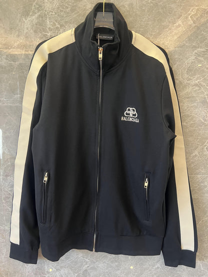 Balenciaga Black Track Suit with Beige Stripes