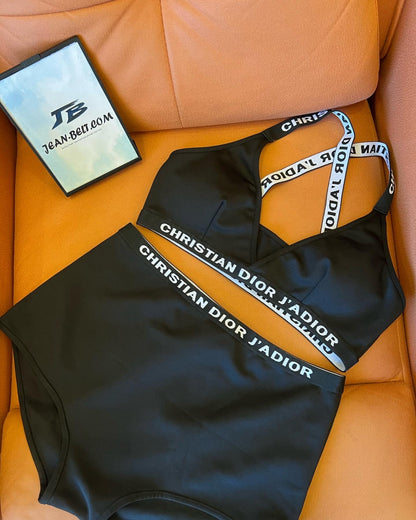 Fato de Banho de Duas Peças Preto Christian Dior J'Adior