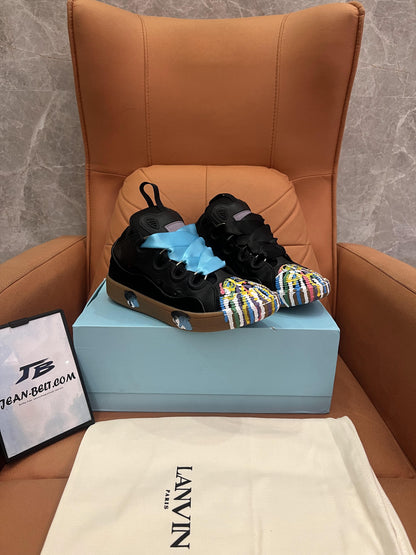 Zapatillas bajas con cordones de cuero, ante y malla de Lanvin x Gallery Dept. Curb