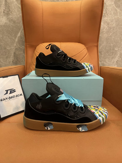 Zapatillas bajas con cordones de cuero, ante y malla de Lanvin x Gallery Dept. Curb