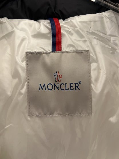 Moncler black puffer jacket with large back logo