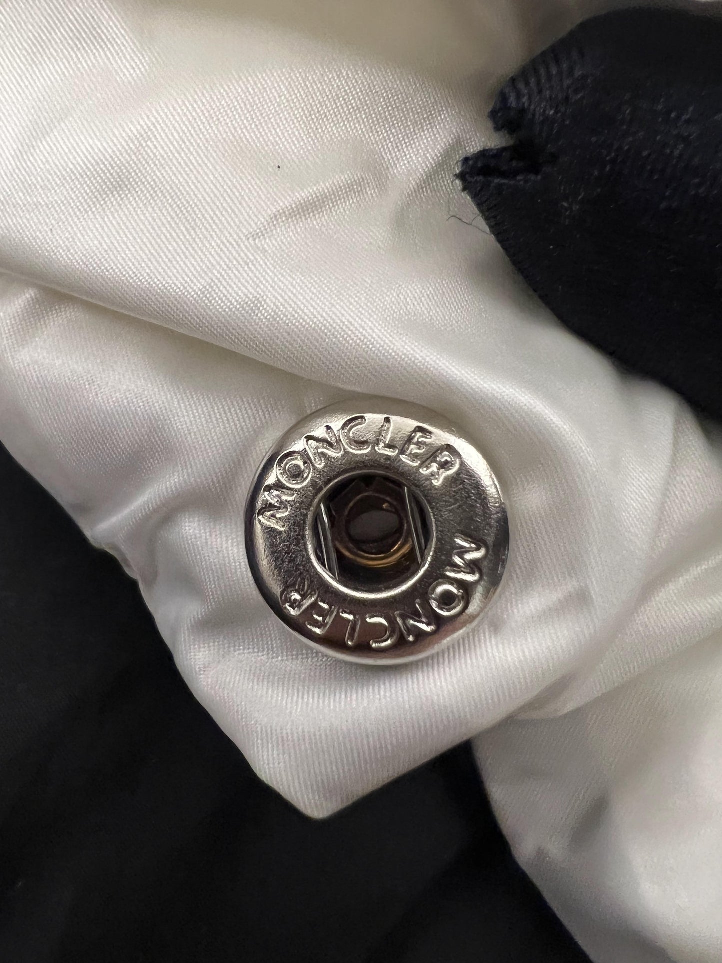 Moncler black puffer jacket with large back logo