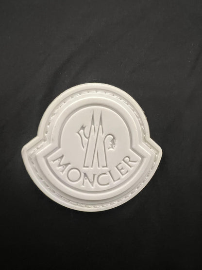 Moncler black puffer jacket with large back logo