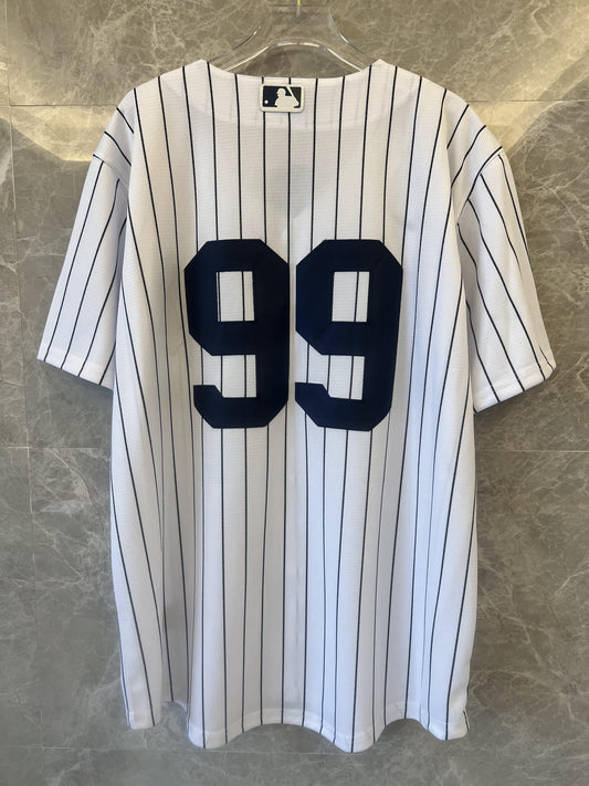 Camiseta Nike de raya diplomática número 99 de los New York Yankees