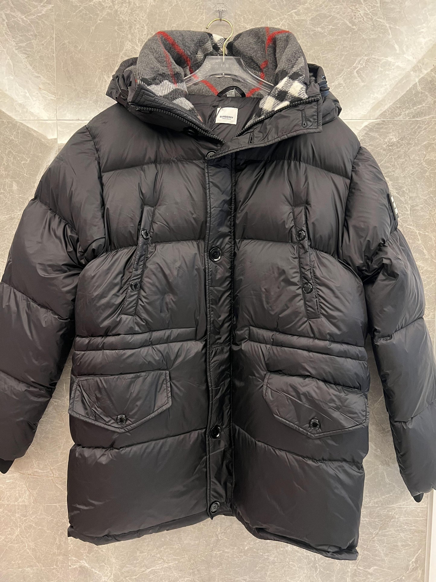 Burberry London England Black Puffer Jacket