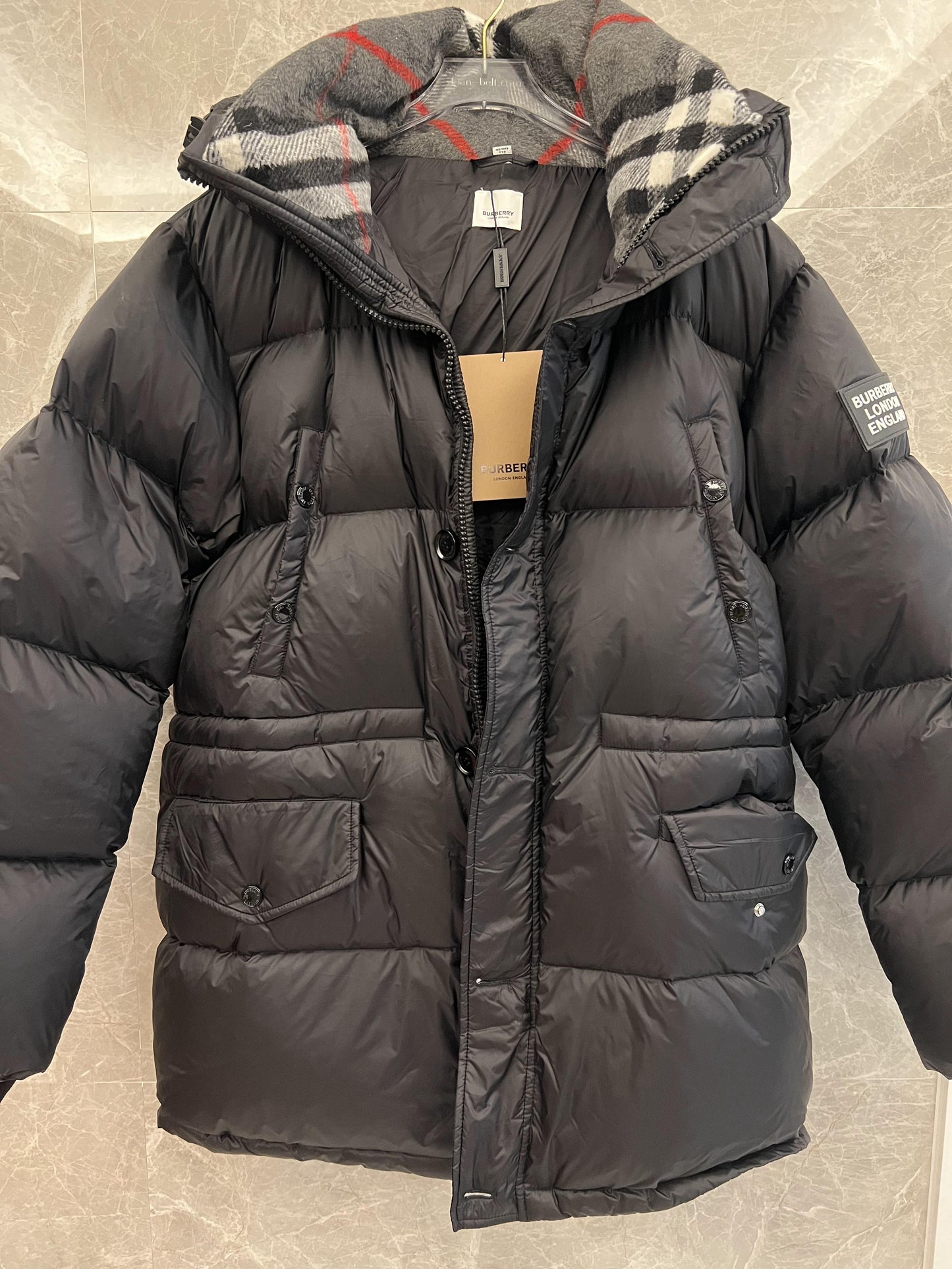Burberry London England Black Puffer Jacket