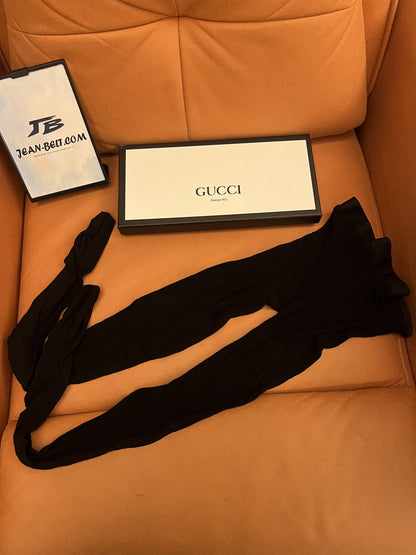 Meia-calça preta transparente clássica da Gucci