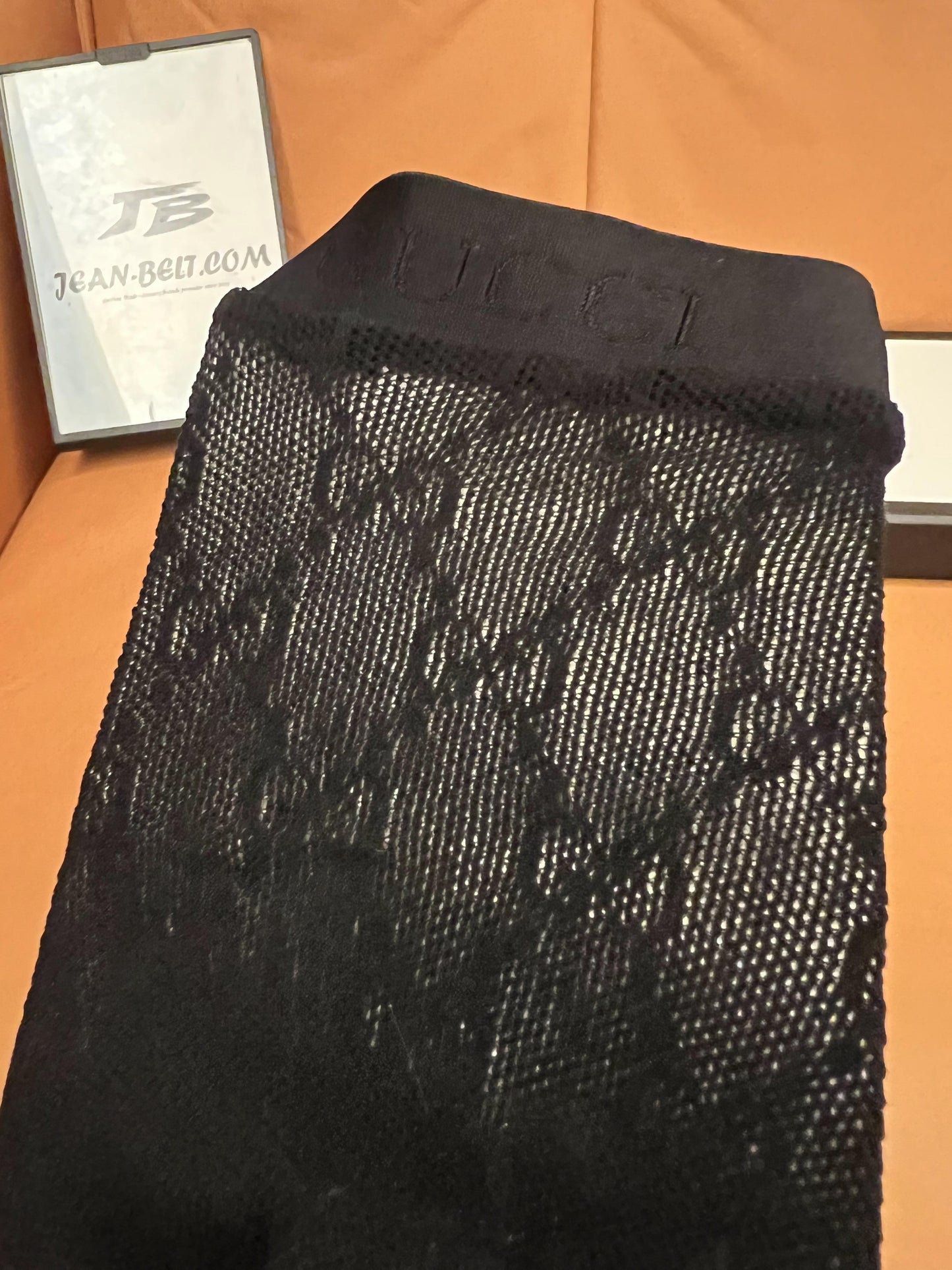 Meia-calça preta transparente clássica da Gucci