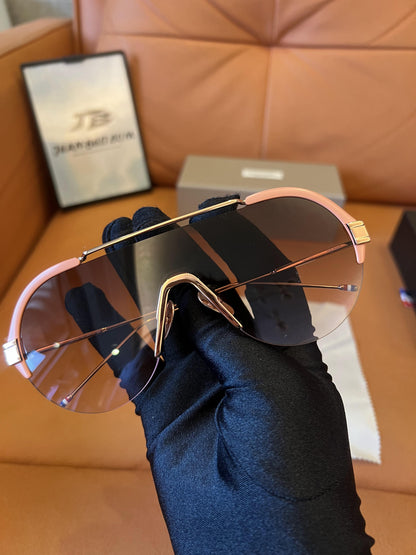 Óculos de sol aviador Thom Browne - armação em ouro rosa