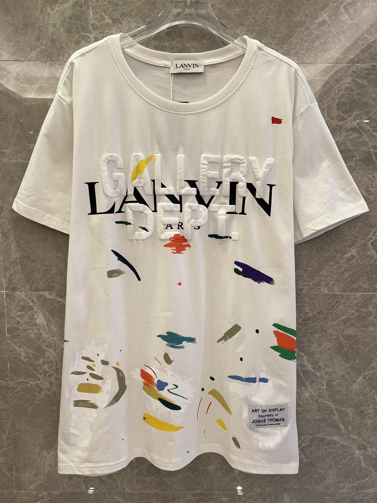 Camiseta com estampa artística do Departamento de Galeria Lanvin