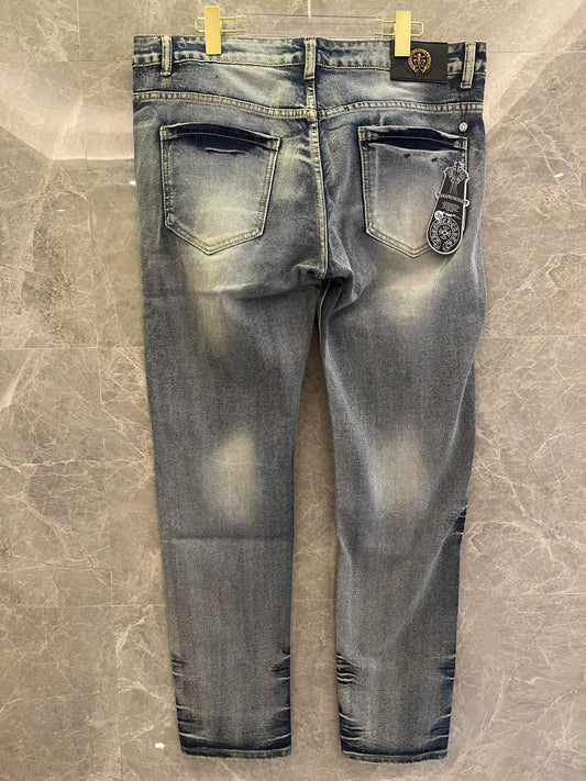 Philipp Plein distressed graphic denim jeans for men