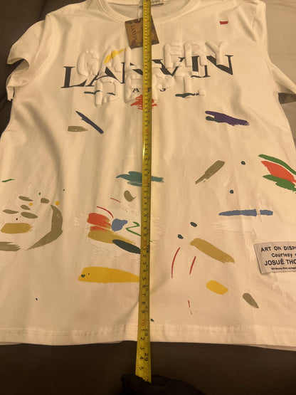 Camiseta com estampa artística do Departamento de Galeria Lanvin