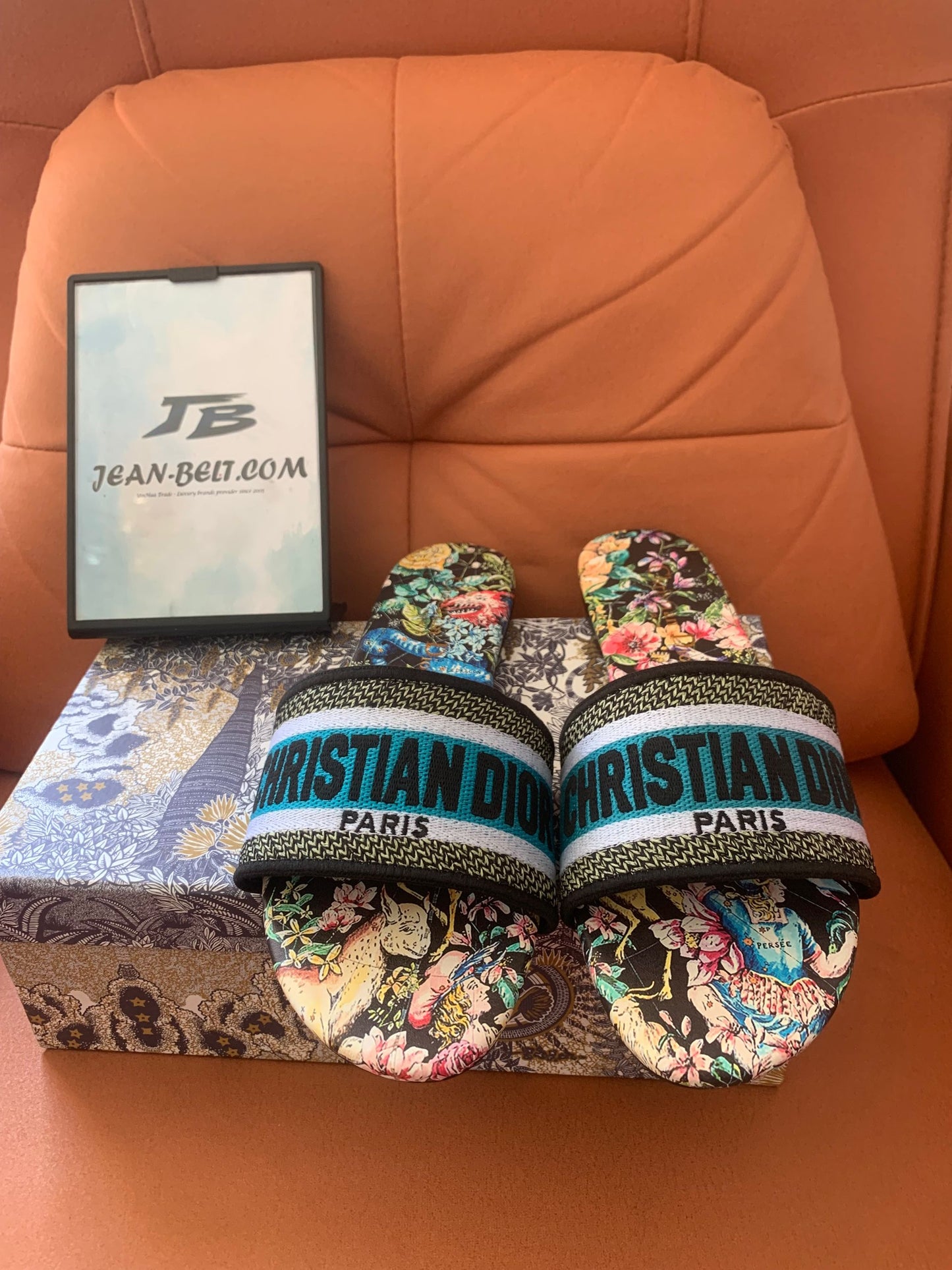 Christian Dior Floral Slide Sandals