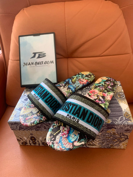 Christian Dior Floral Slide Sandals