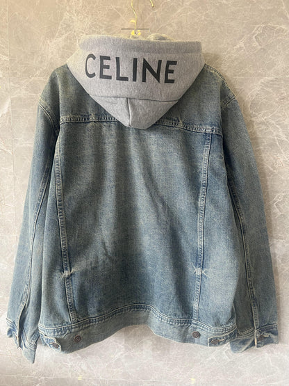 Celine Denim Jacket with Hooded Detail