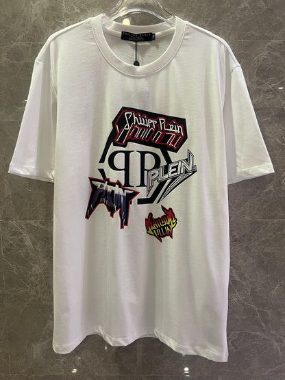 Camiseta blanca con logotipo gráfico de Philipp Plein para hombre