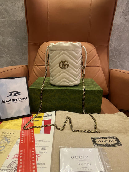Sac seau Gucci marmont blanc