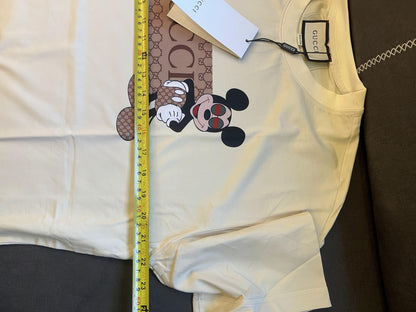 Camiseta bege do Mickey Mouse da Gucci
