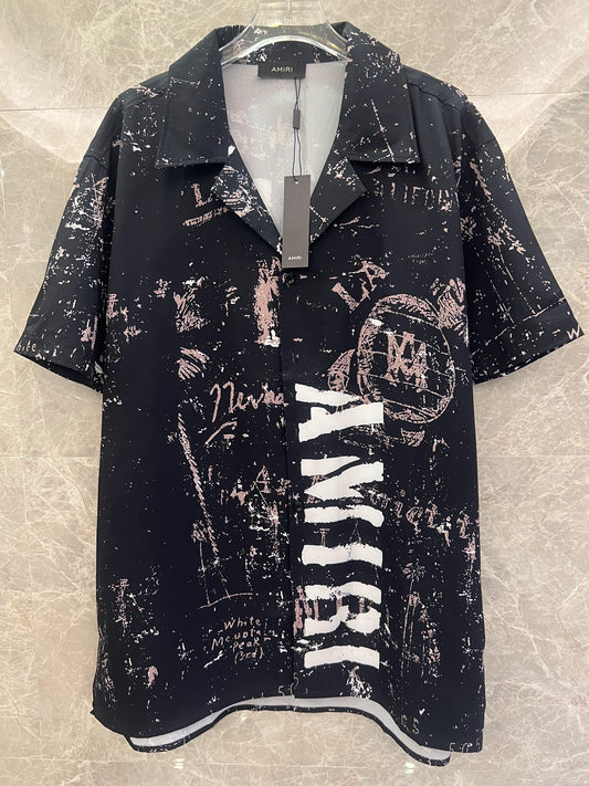 Amiri Men's Black Graphic Short-Sleeve Shirt