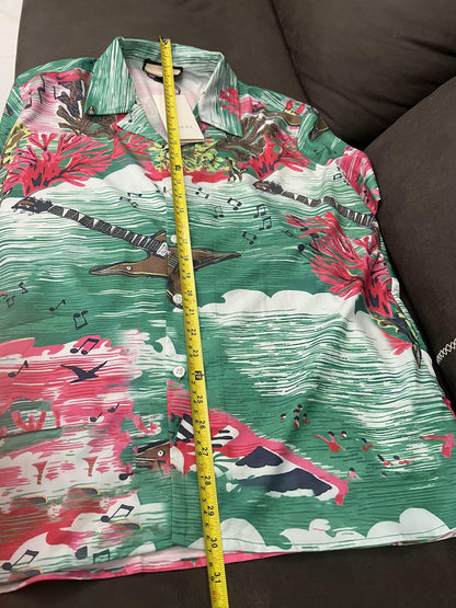 Camisa de manga corta con estampado tropical "Love Parade" de Gucci