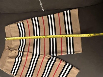 Burberry Yellow Teddy Bear T-shirt & Striped Knit Shorts Set
