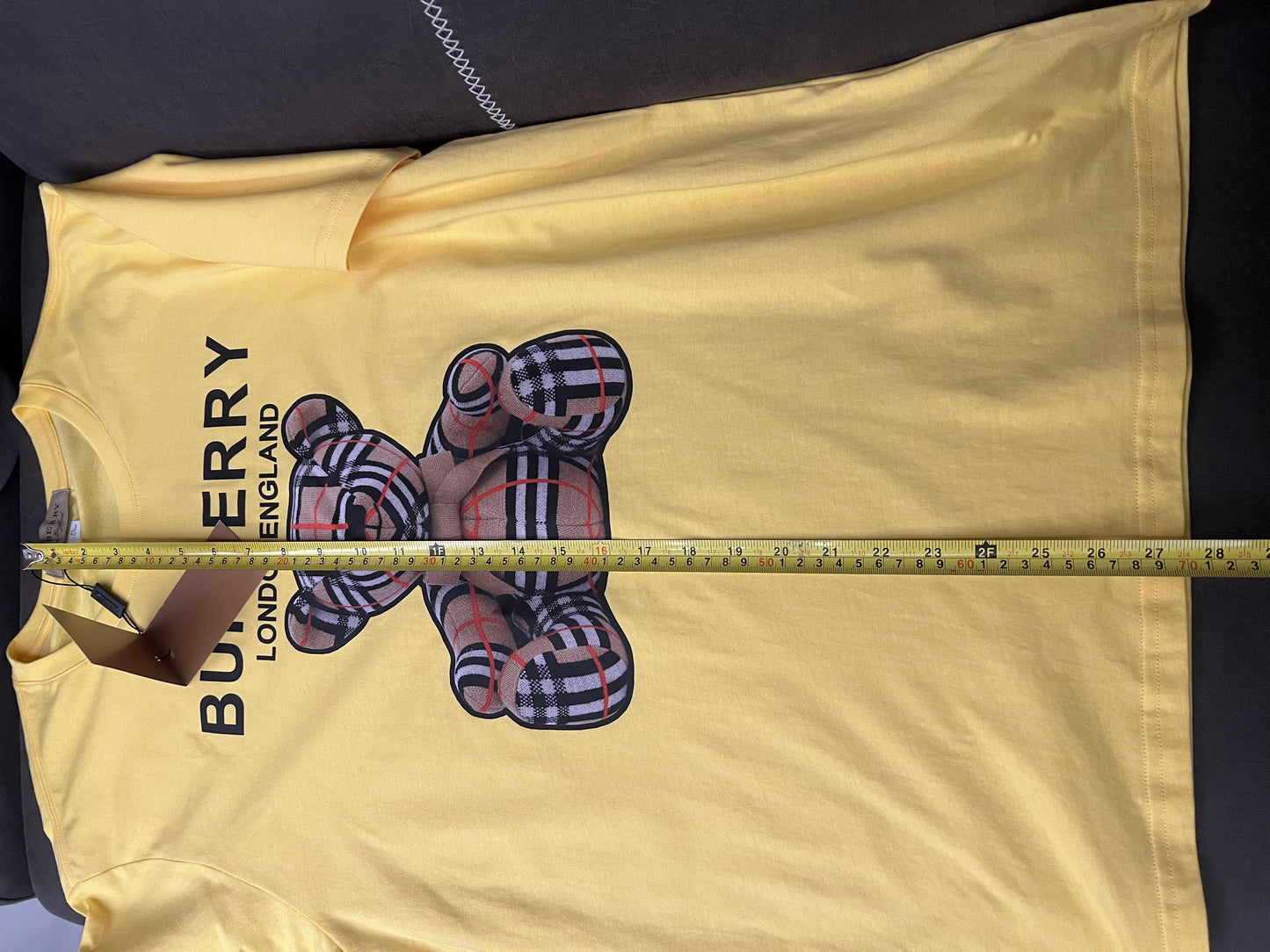 Burberry Yellow Teddy Bear T-shirt & Striped Knit Shorts Set